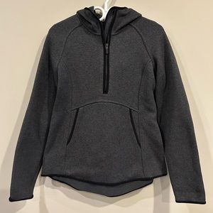 Lululemon sweatshirt. Graphite with black trim. No tag but fits like Medium.